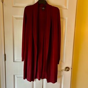 Worthington Deep Red Open Front Cardigan
